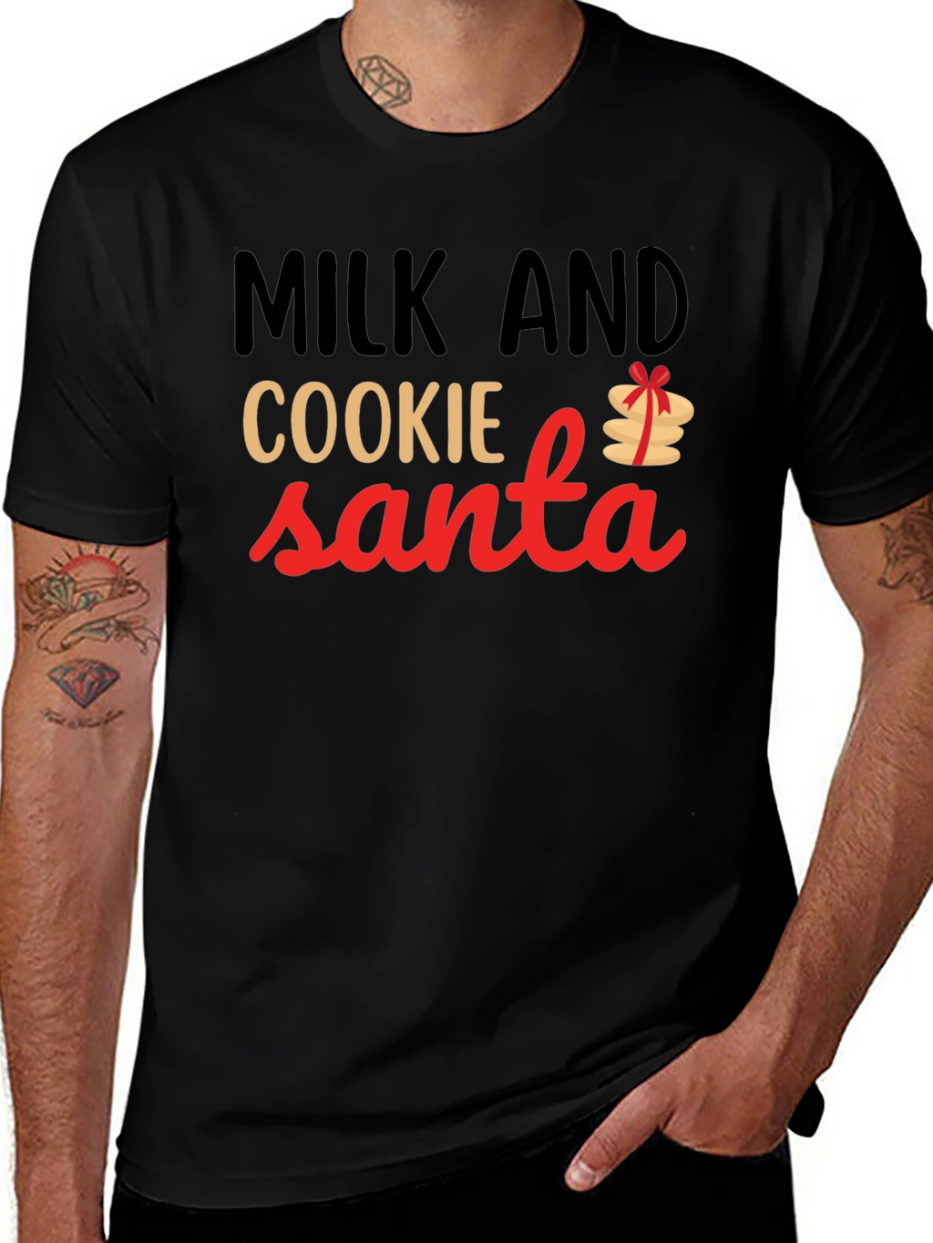 Milk and Cookie Santa T-Shirt