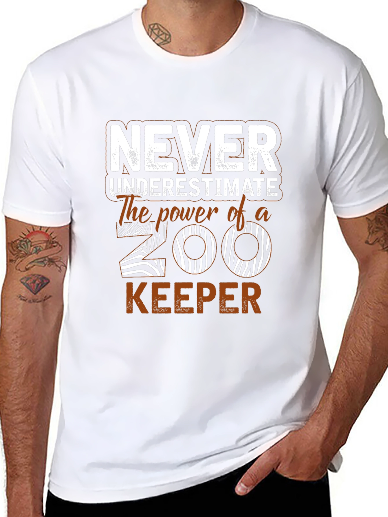 Never Underestimate Zoo Keeper Graphic T-Shirt