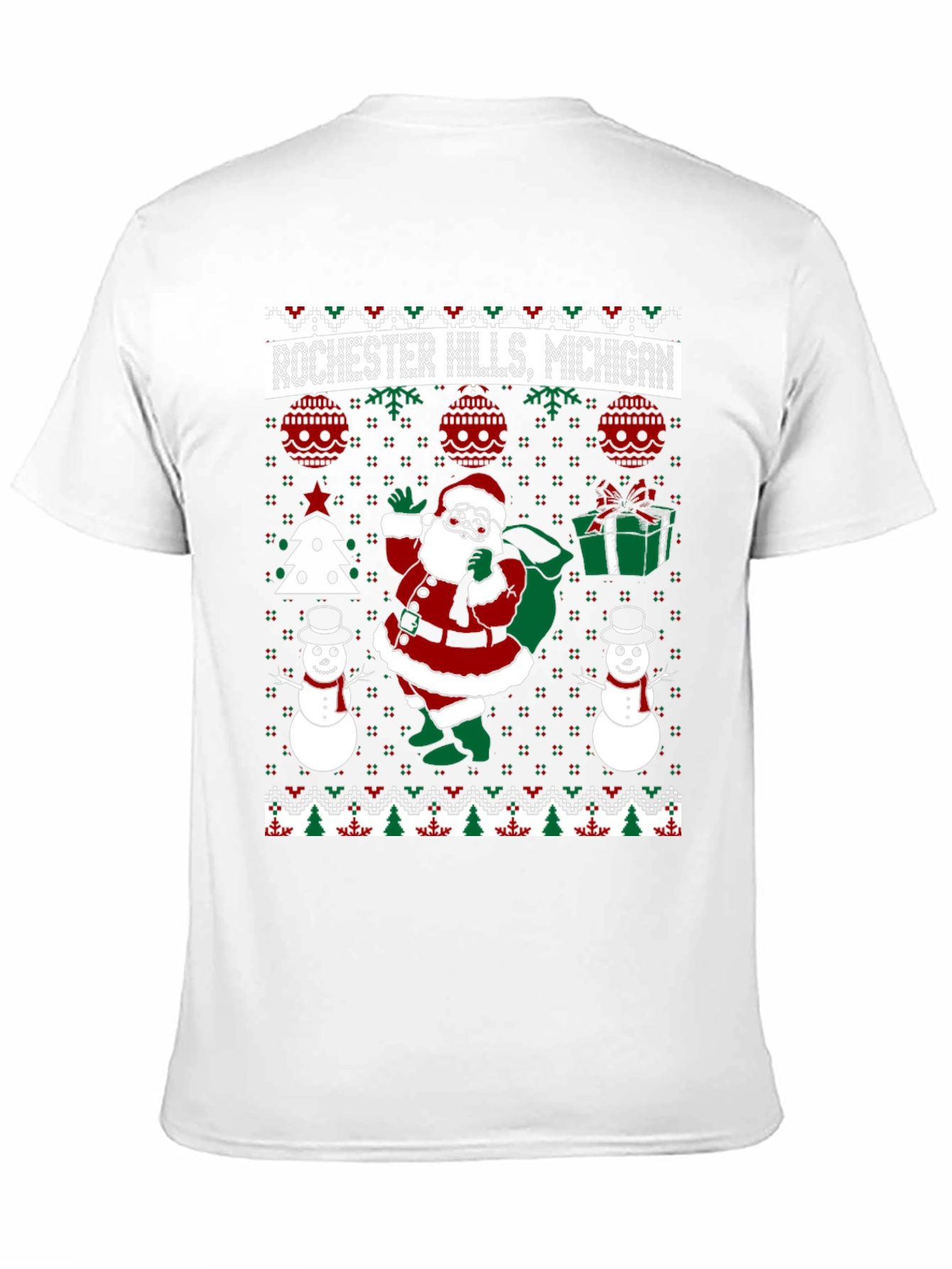 Rochester Hills Michigan Ugly Christmas T-Shirt