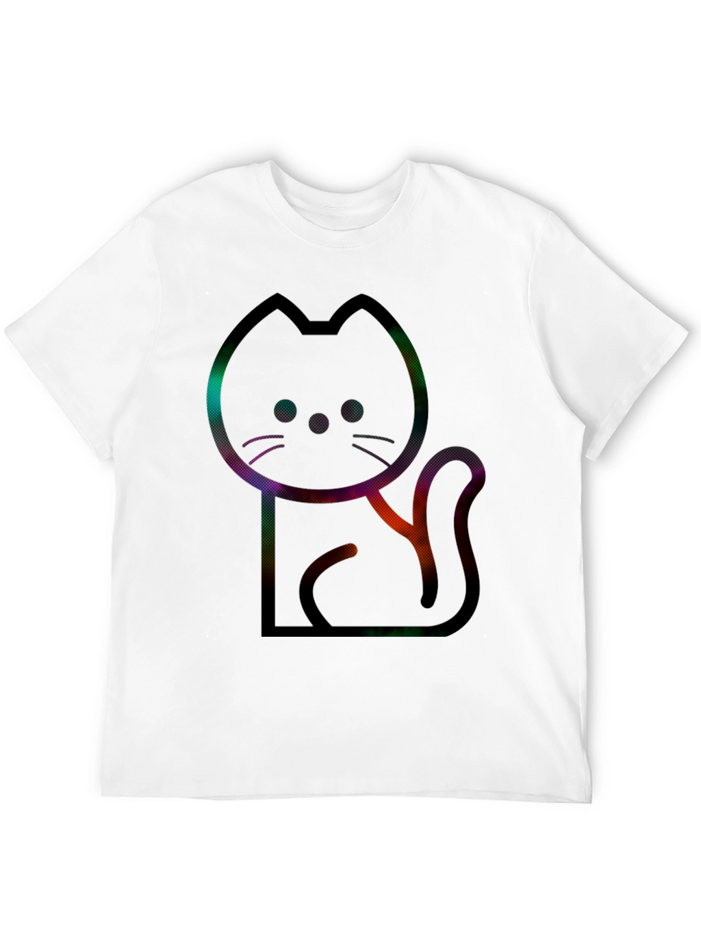 Modern Cat Graphic Tee - Mens Black T-Shirt