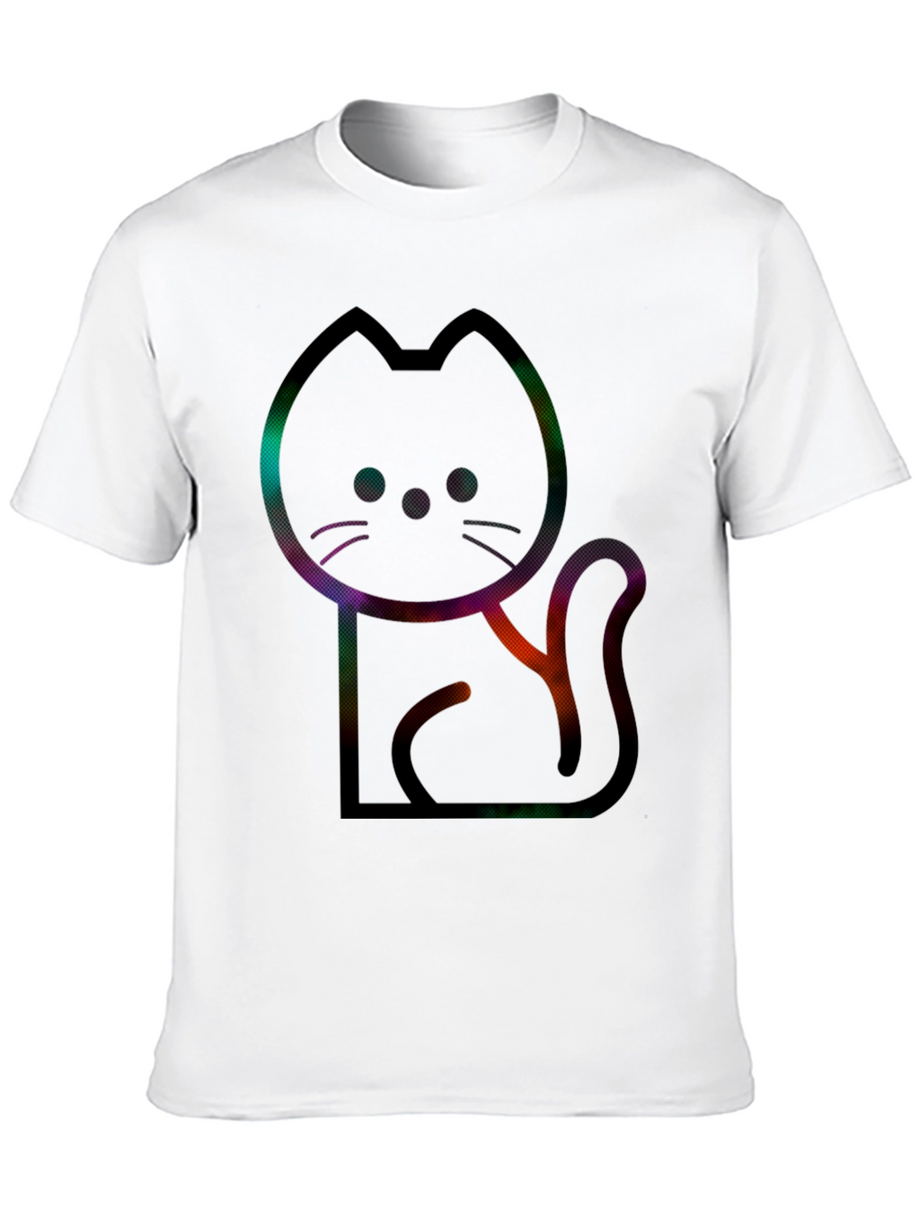 Modern Cat Graphic Tee - Mens Black T-Shirt