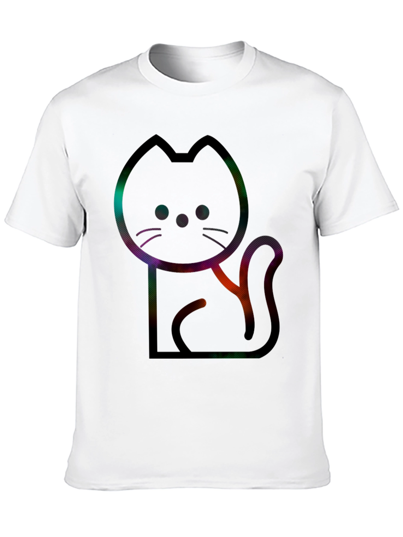 Modern Cat Graphic Tee - Mens Black T-Shirt