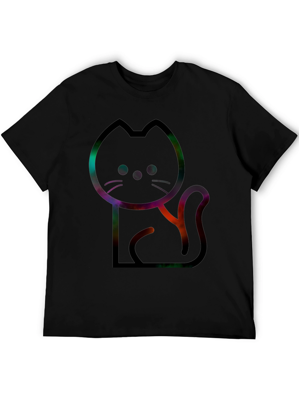 Modern Cat Graphic Tee - Mens Black T-Shirt
