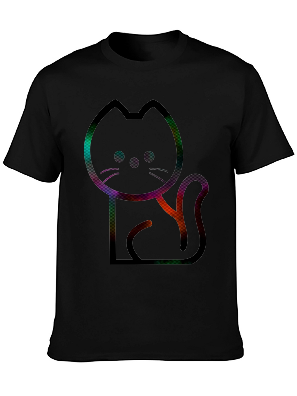 Modern Cat Graphic Tee - Mens Black T-Shirt