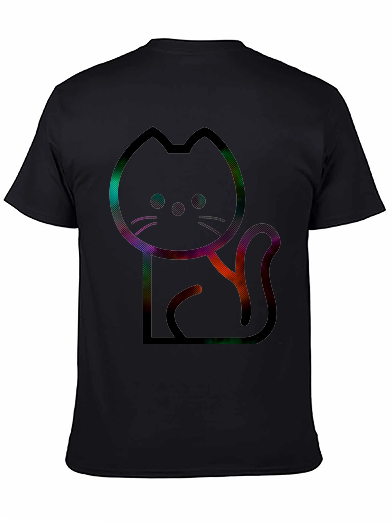 Modern Cat Graphic Tee - Mens Black T-Shirt