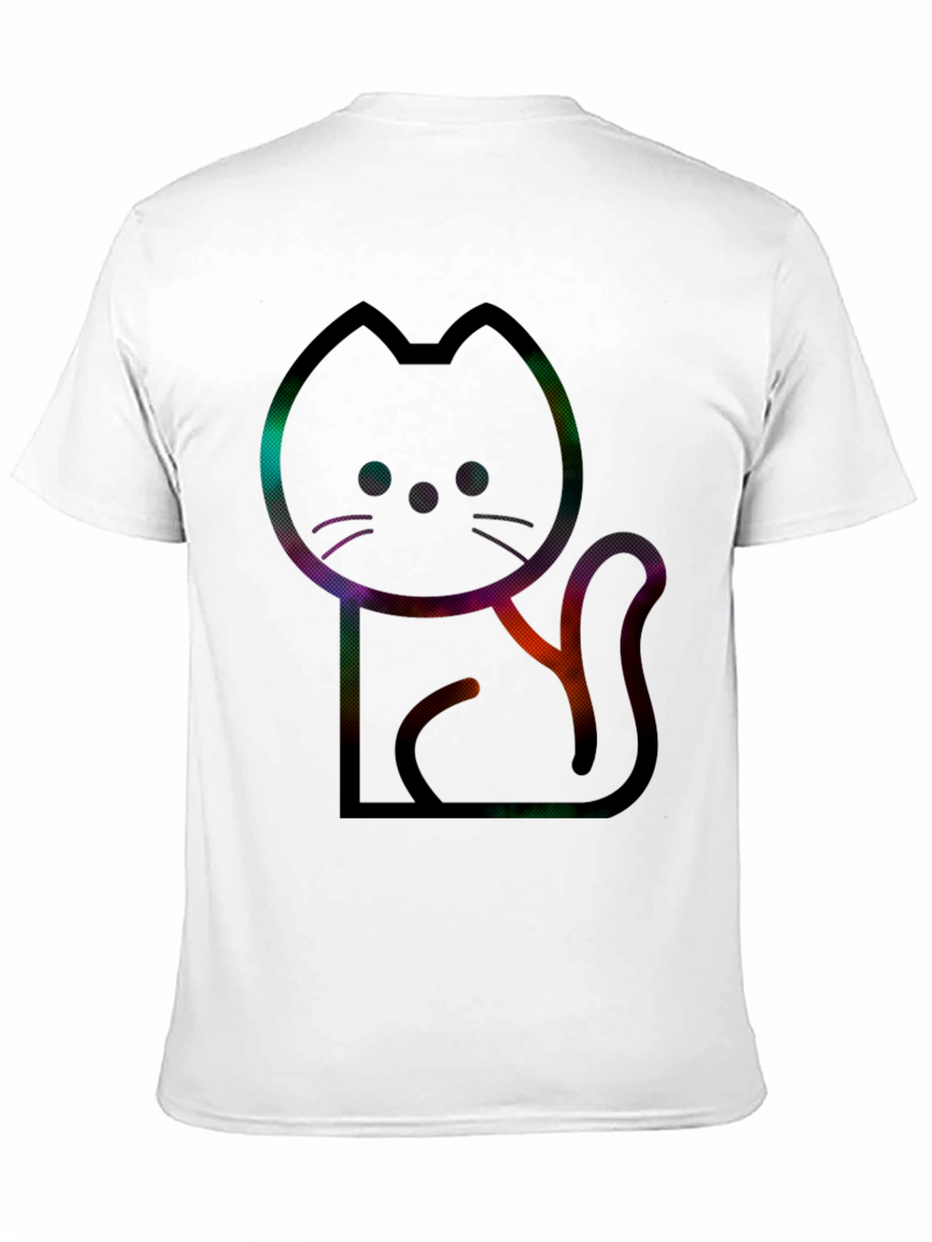 Modern Cat Graphic Tee - Mens Black T-Shirt