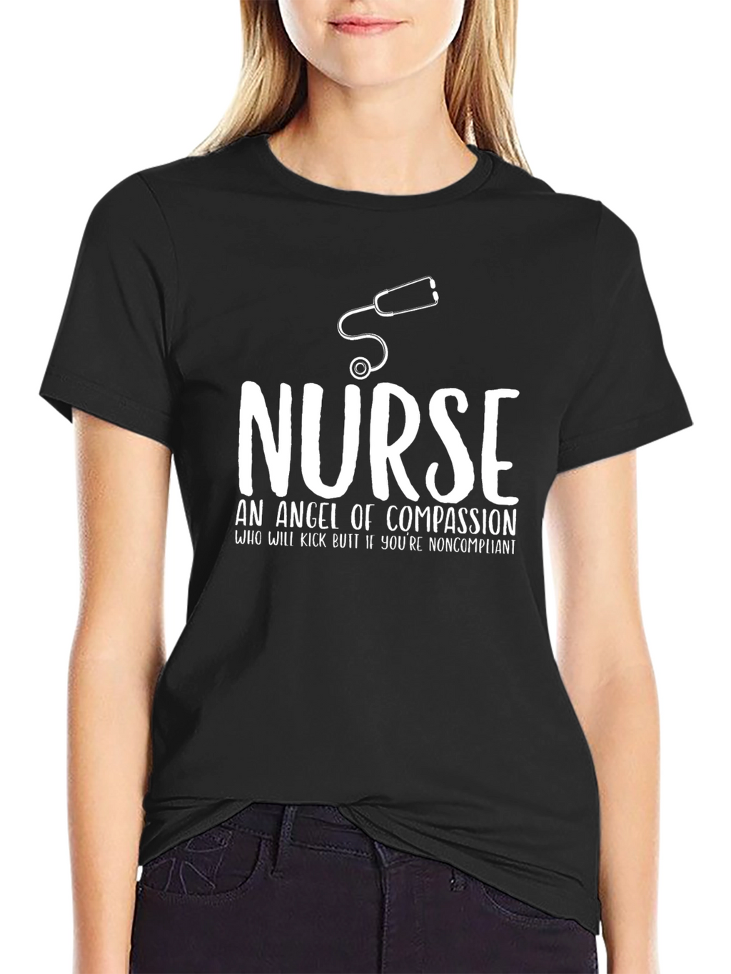 Nurse Angel of Compassion Black T-Shirt