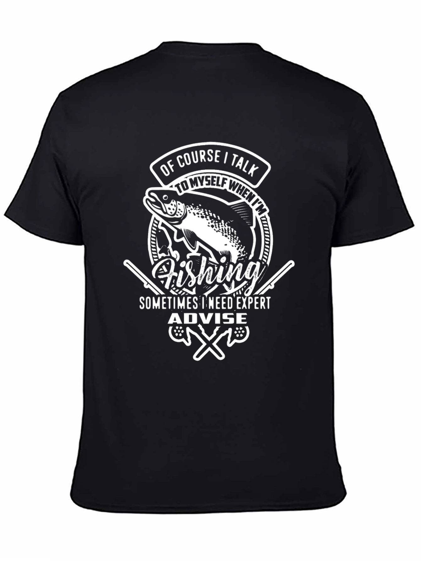 Fishing Expert Black Graphic T-Shirt