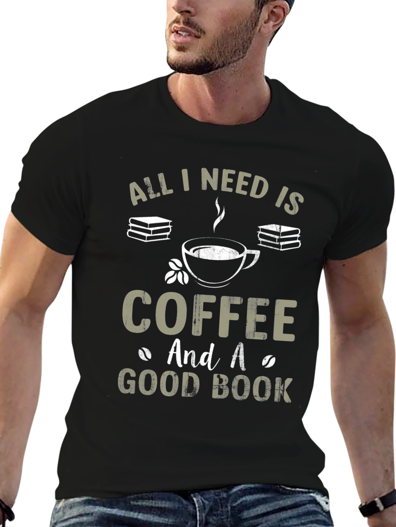 Coffee and Good Book Graphic T-Shirt