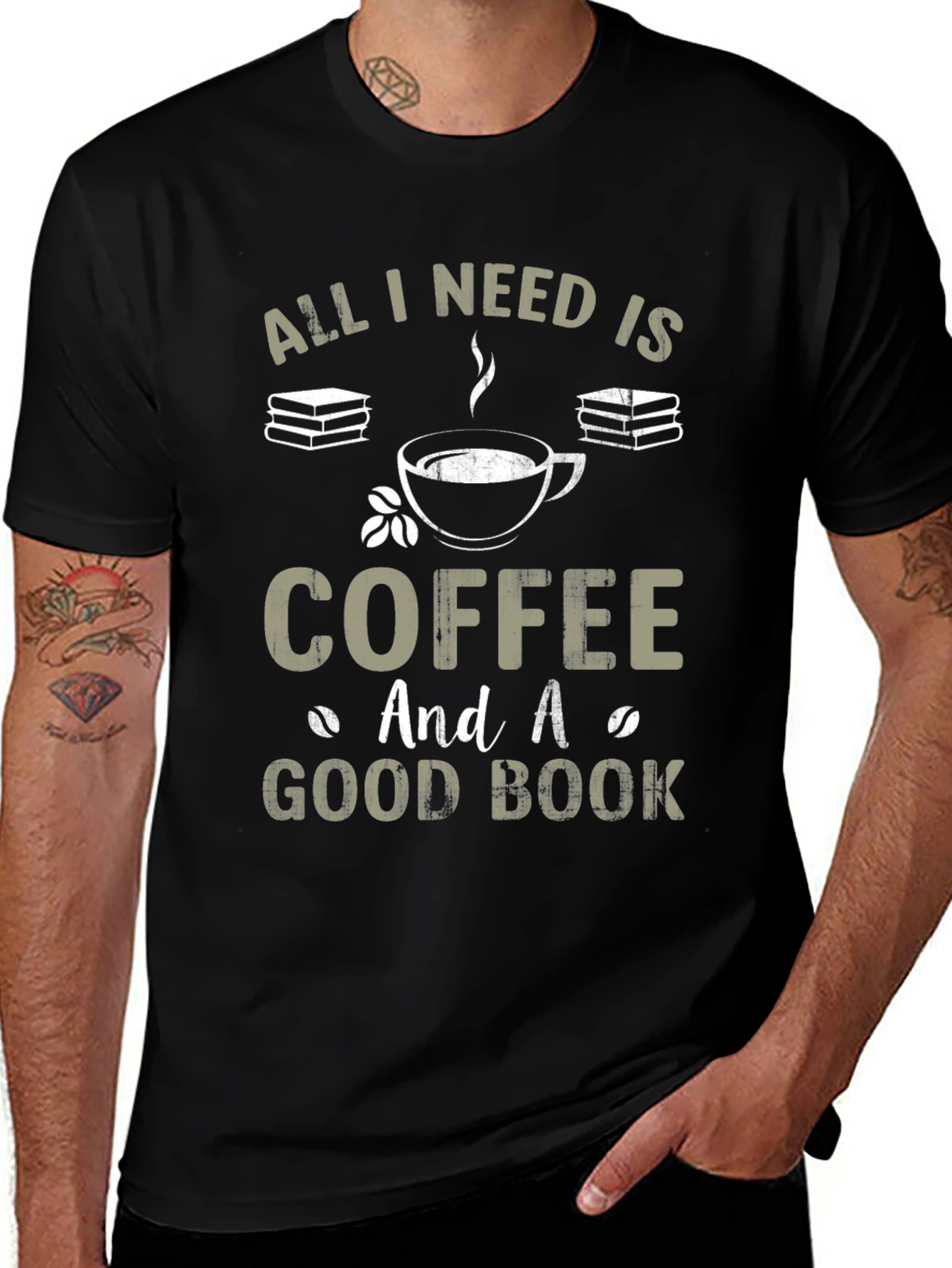 Coffee and Good Book Graphic T-Shirt