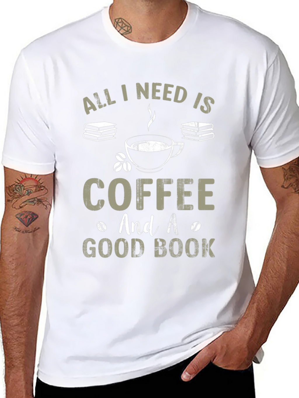 Coffee and Good Book Graphic T-Shirt