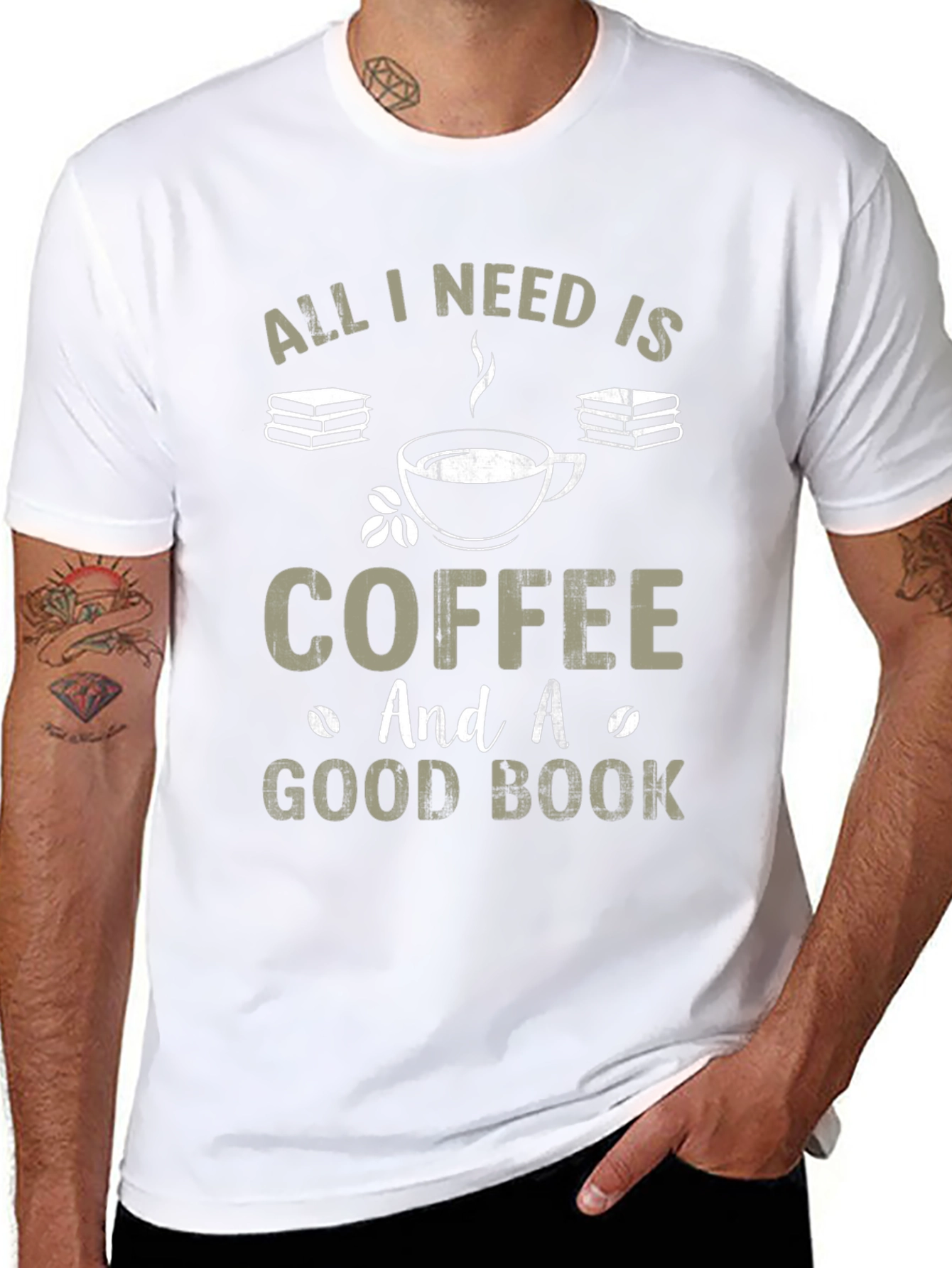 Coffee and Good Book Graphic T-Shirt