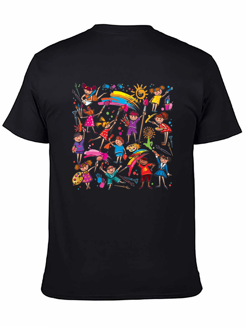 Kids Painting Art Black T-Shirt