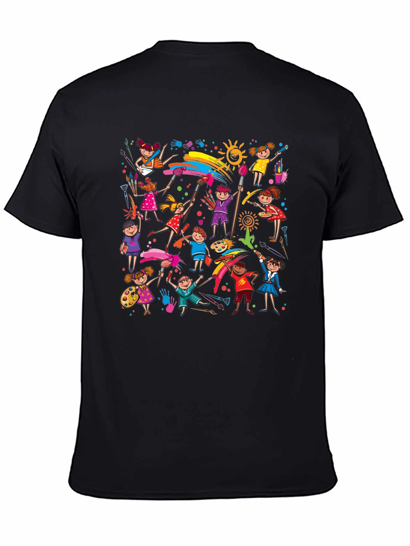 Kids Painting Art Black T-Shirt
