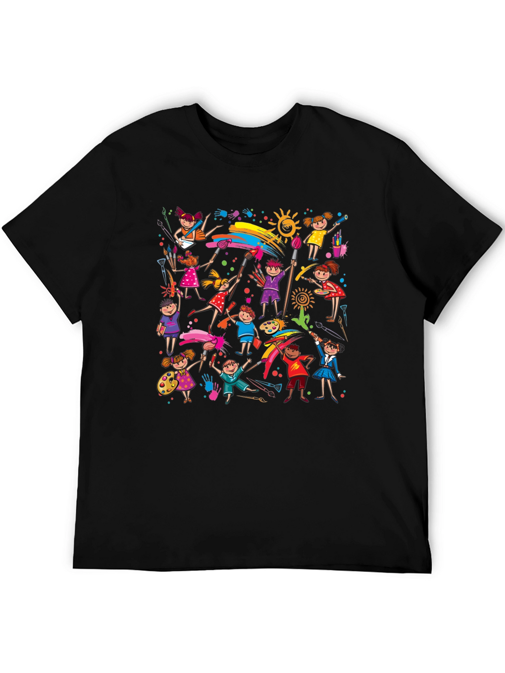 Kids Painting Art Black T-Shirt