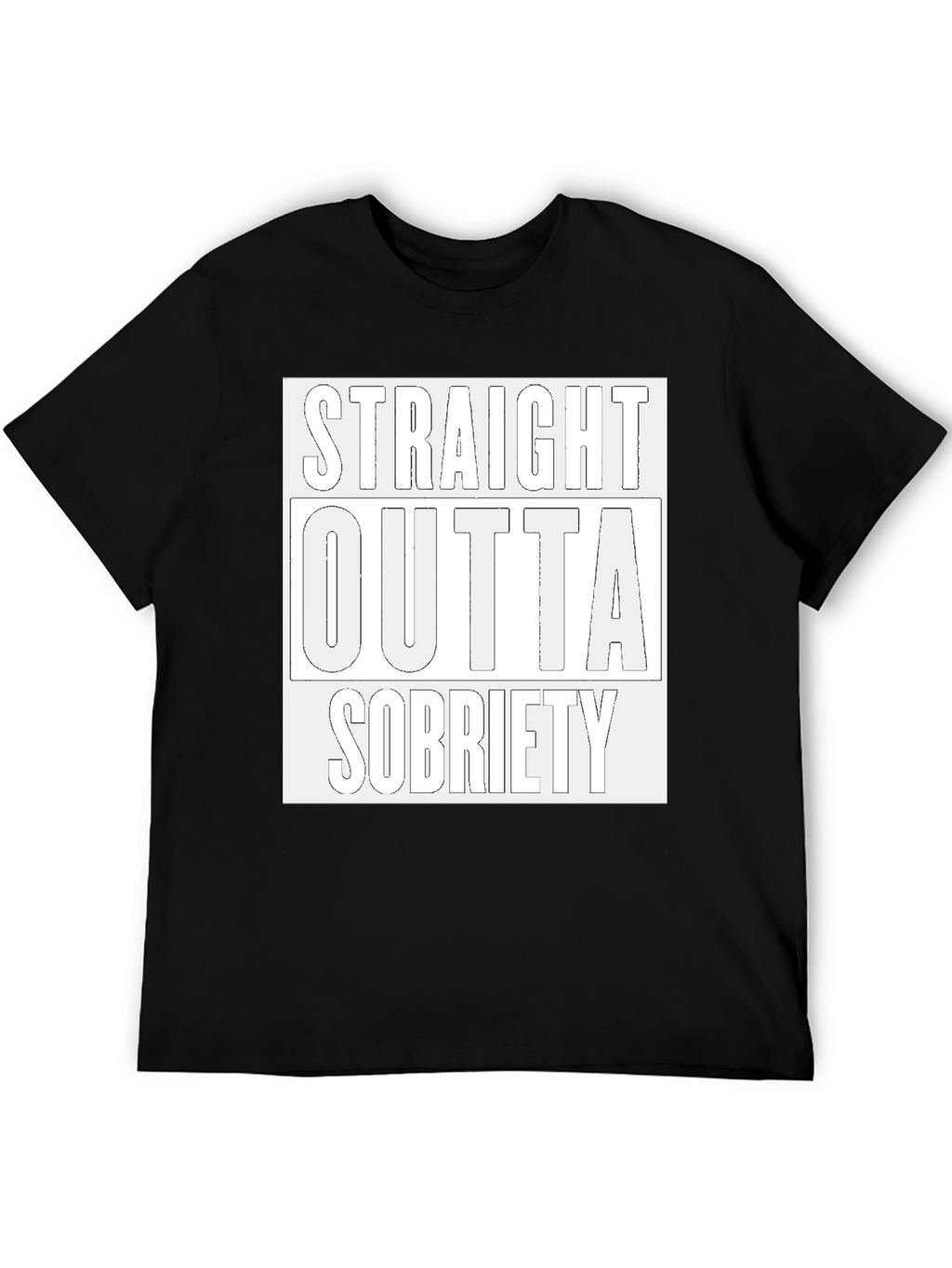 Straight Outta Sobriety Black T-Shirt