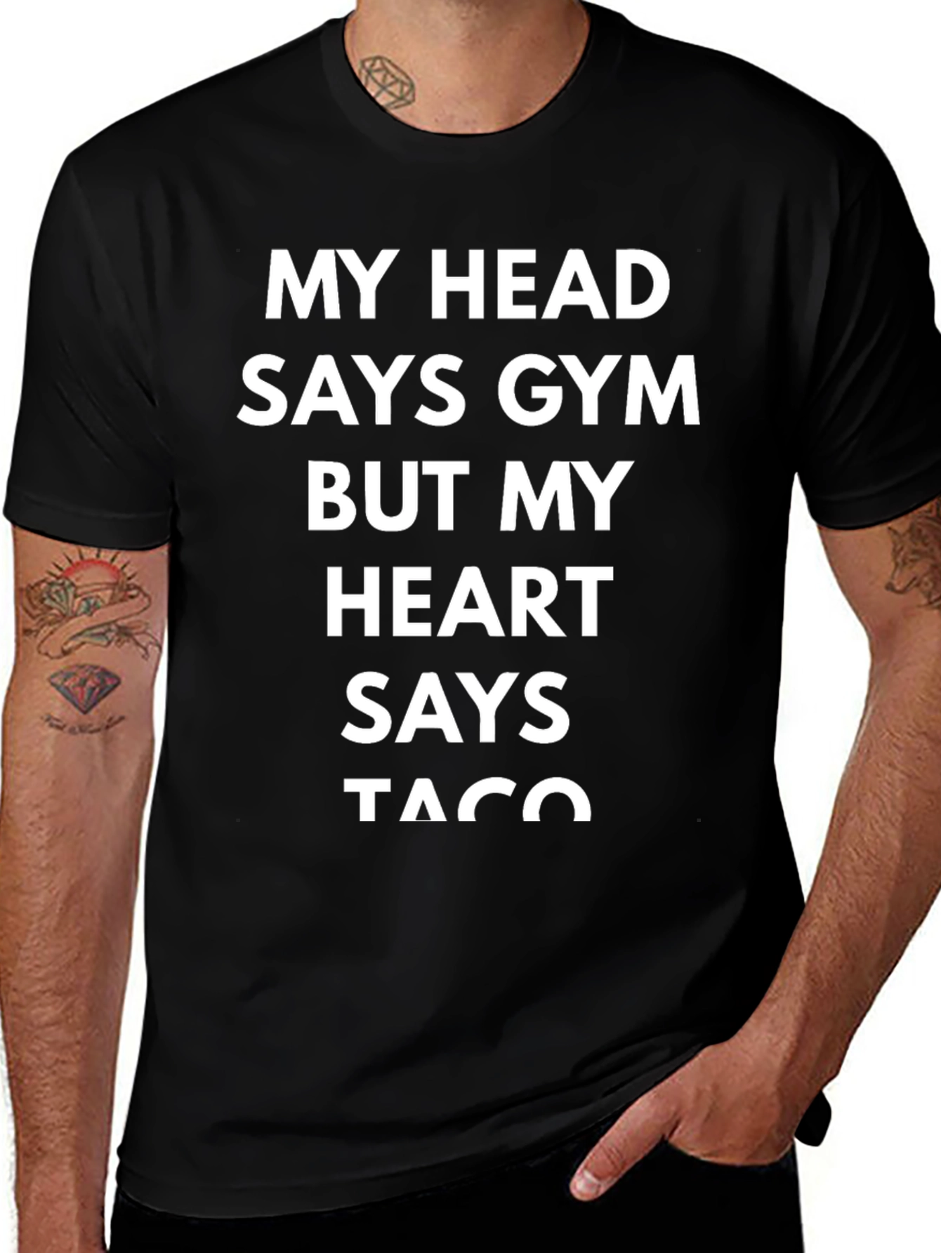 Gym Taco Black T-Shirt: Funny Workout Apparel