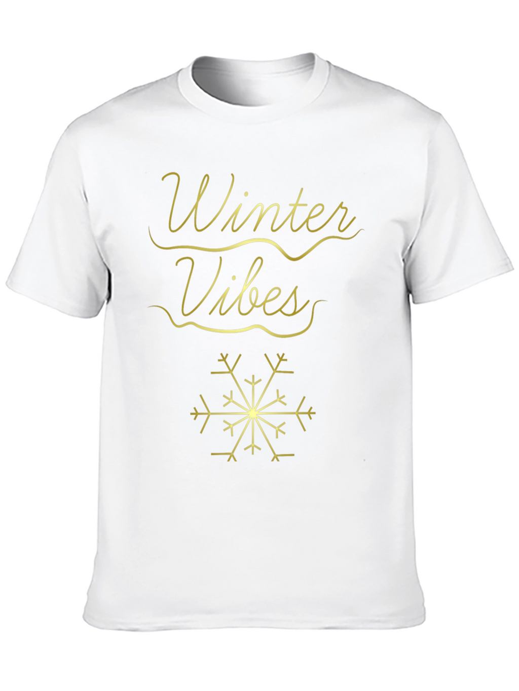 Winter Vibes T-Shirt - Black with Gold Design