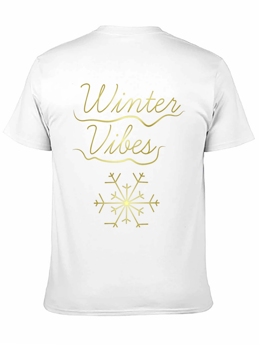 Winter Vibes T-Shirt - Black with Gold Design