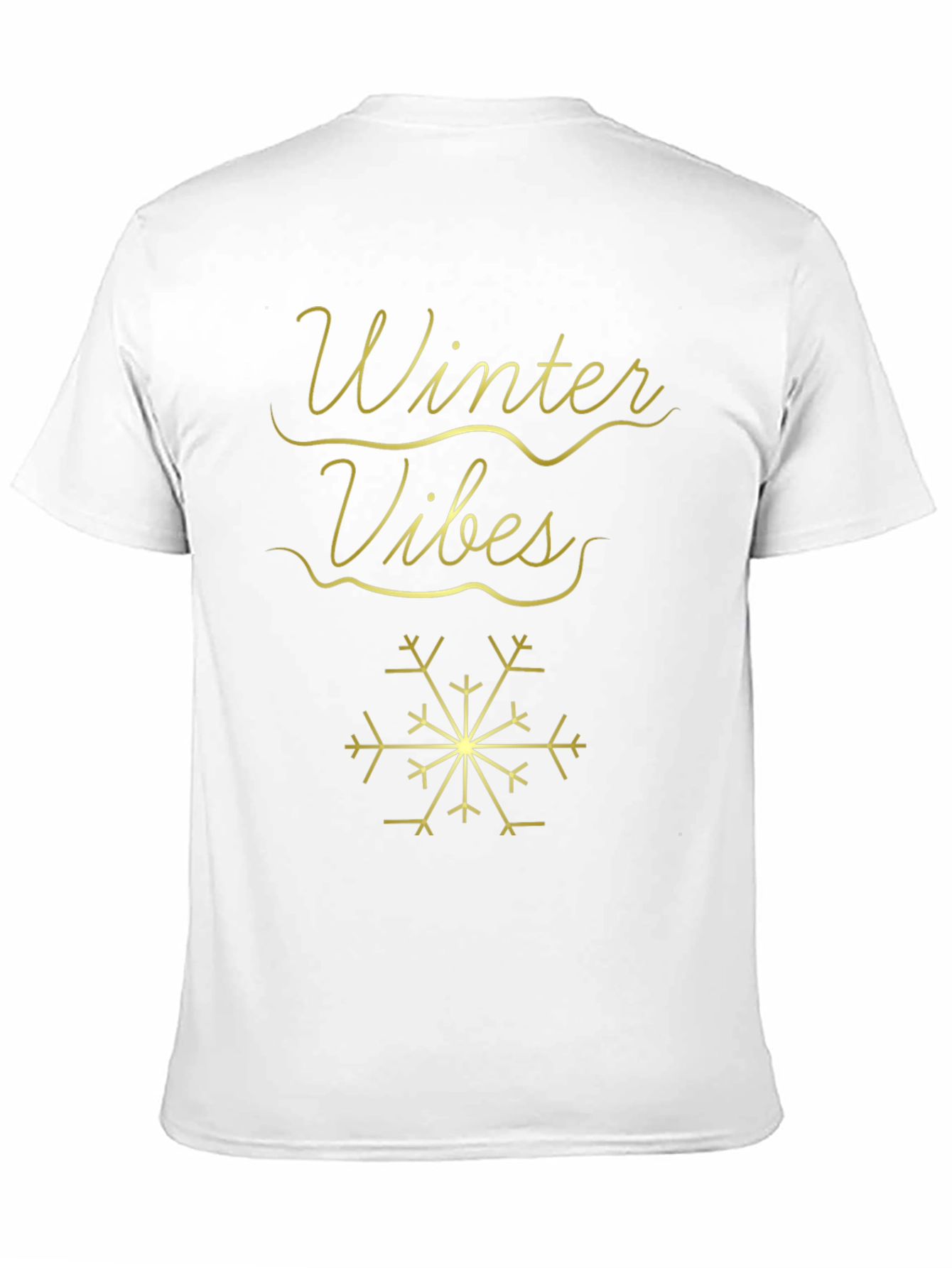 Winter Vibes T-Shirt - Black with Gold Design