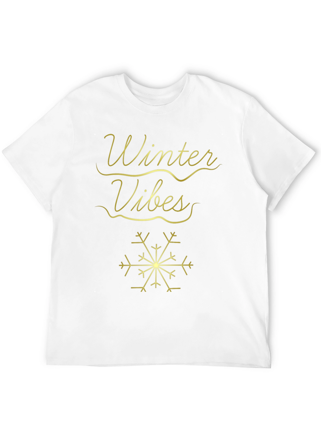 Winter Vibes T-Shirt - Black with Gold Design