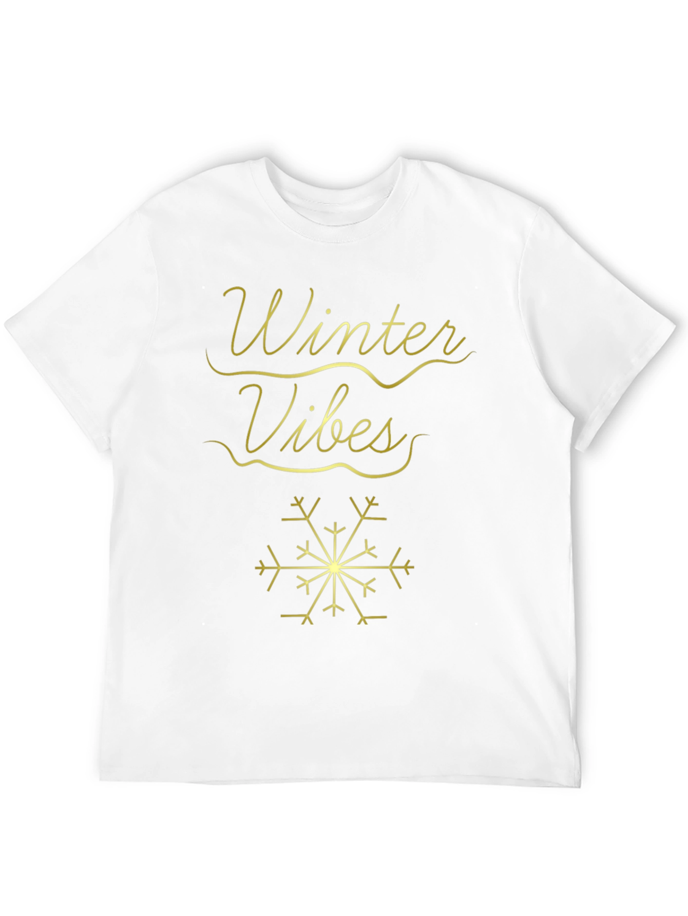 Winter Vibes T-Shirt - Black with Gold Design