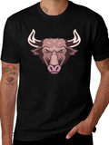 Bull Graphic Tee - Black Cotton T-Shirt