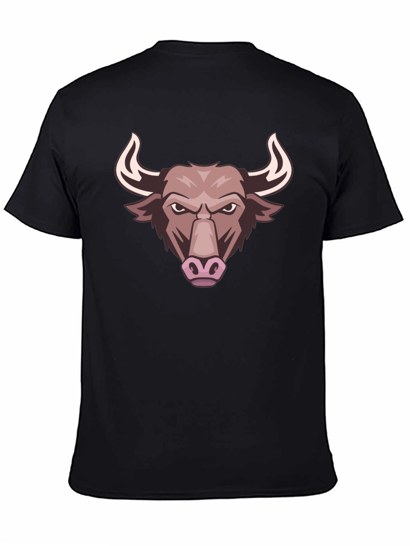 Bull Graphic Tee - Black Cotton T-Shirt