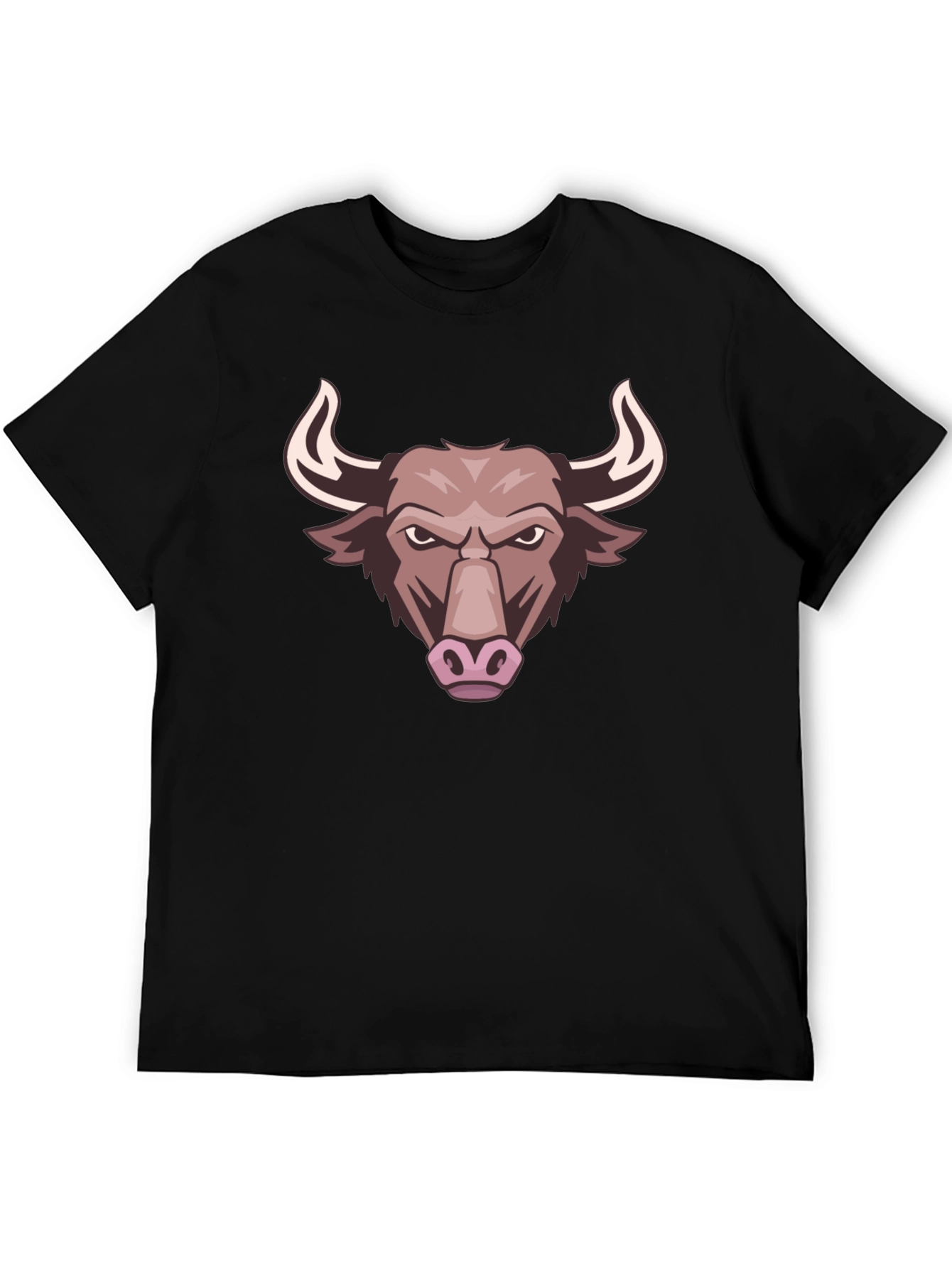 Bull Graphic Tee - Black Cotton T-Shirt