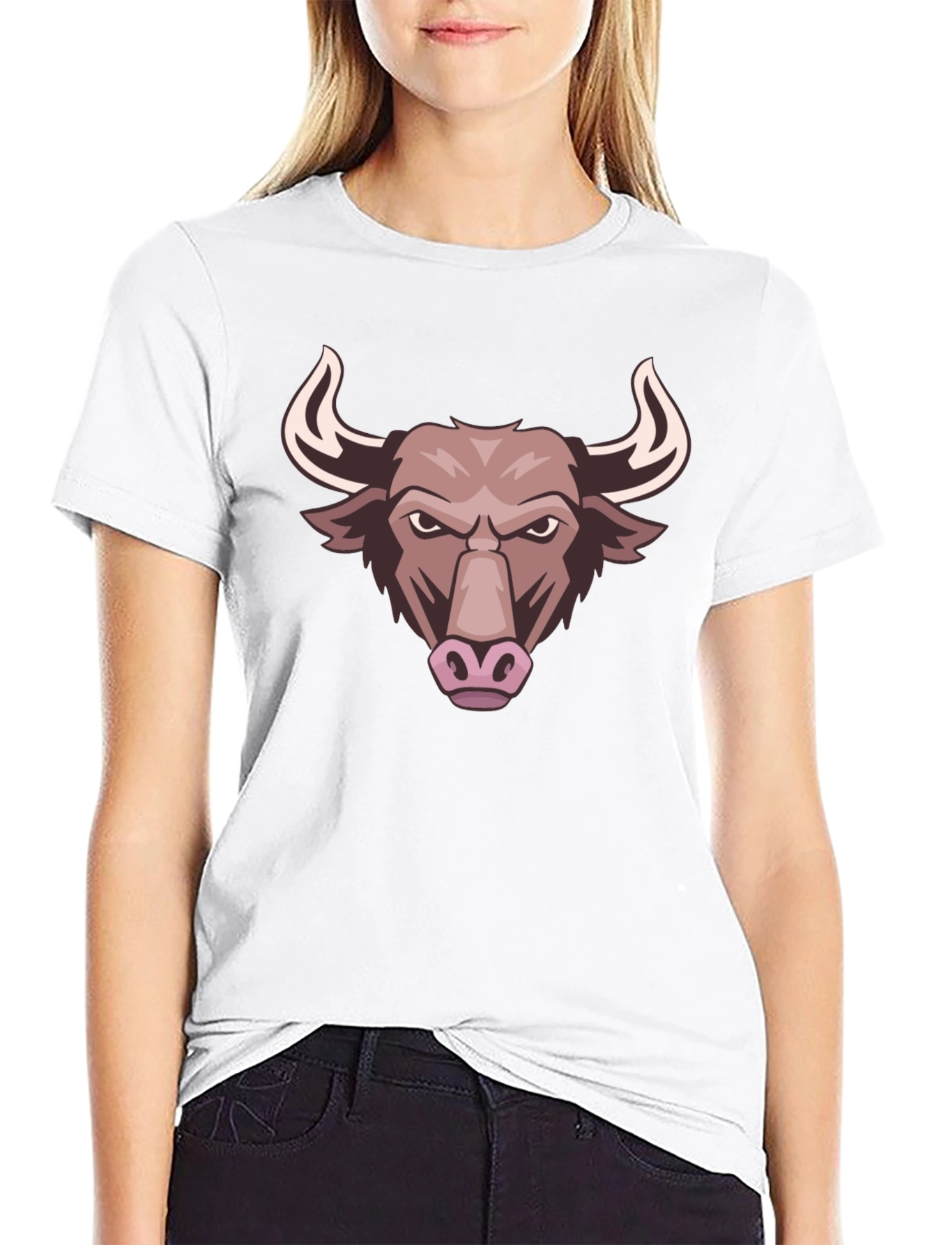 Bull Graphic Tee - Black Cotton T-Shirt