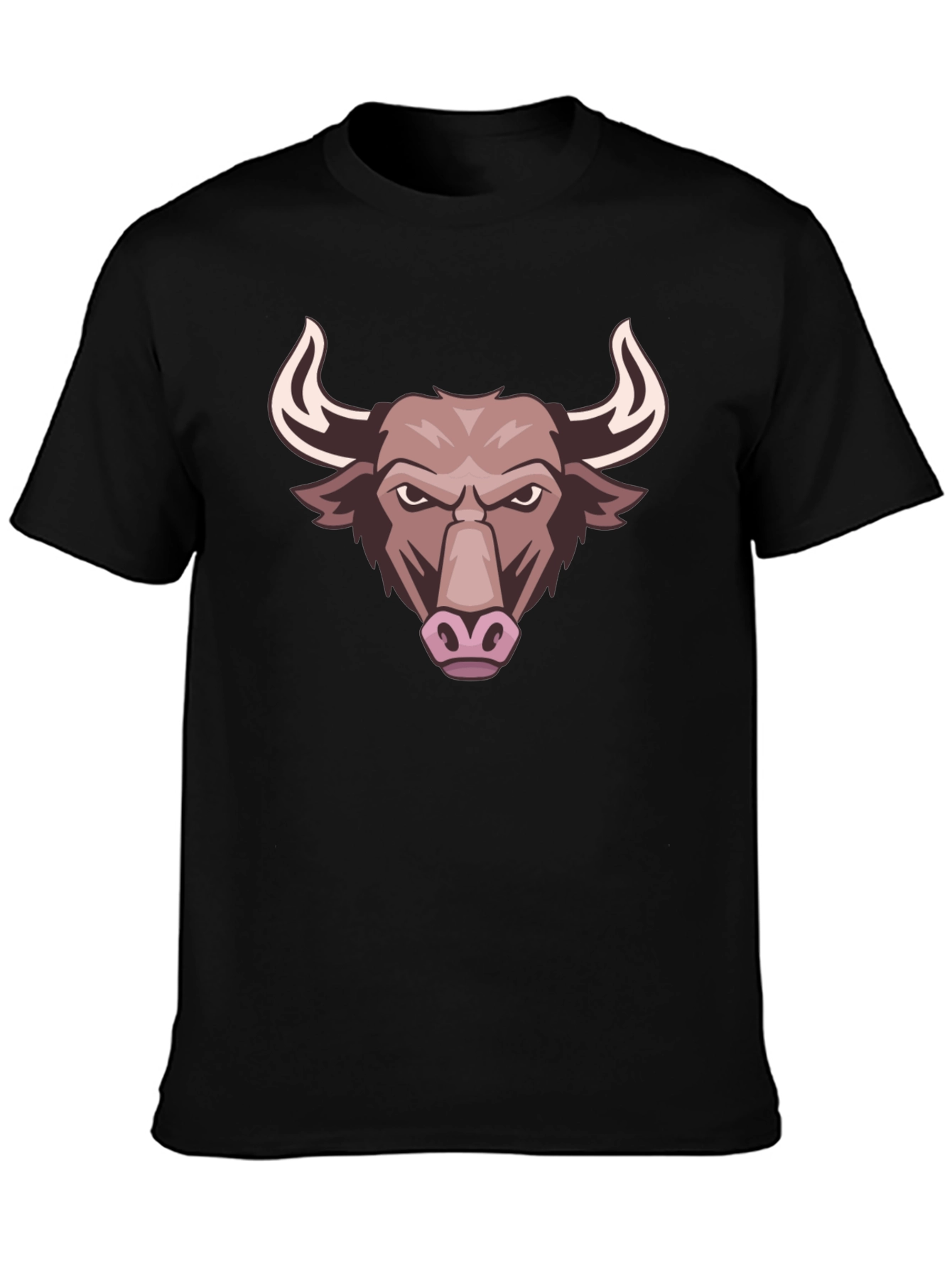 Bull Graphic Tee - Black Cotton T-Shirt
