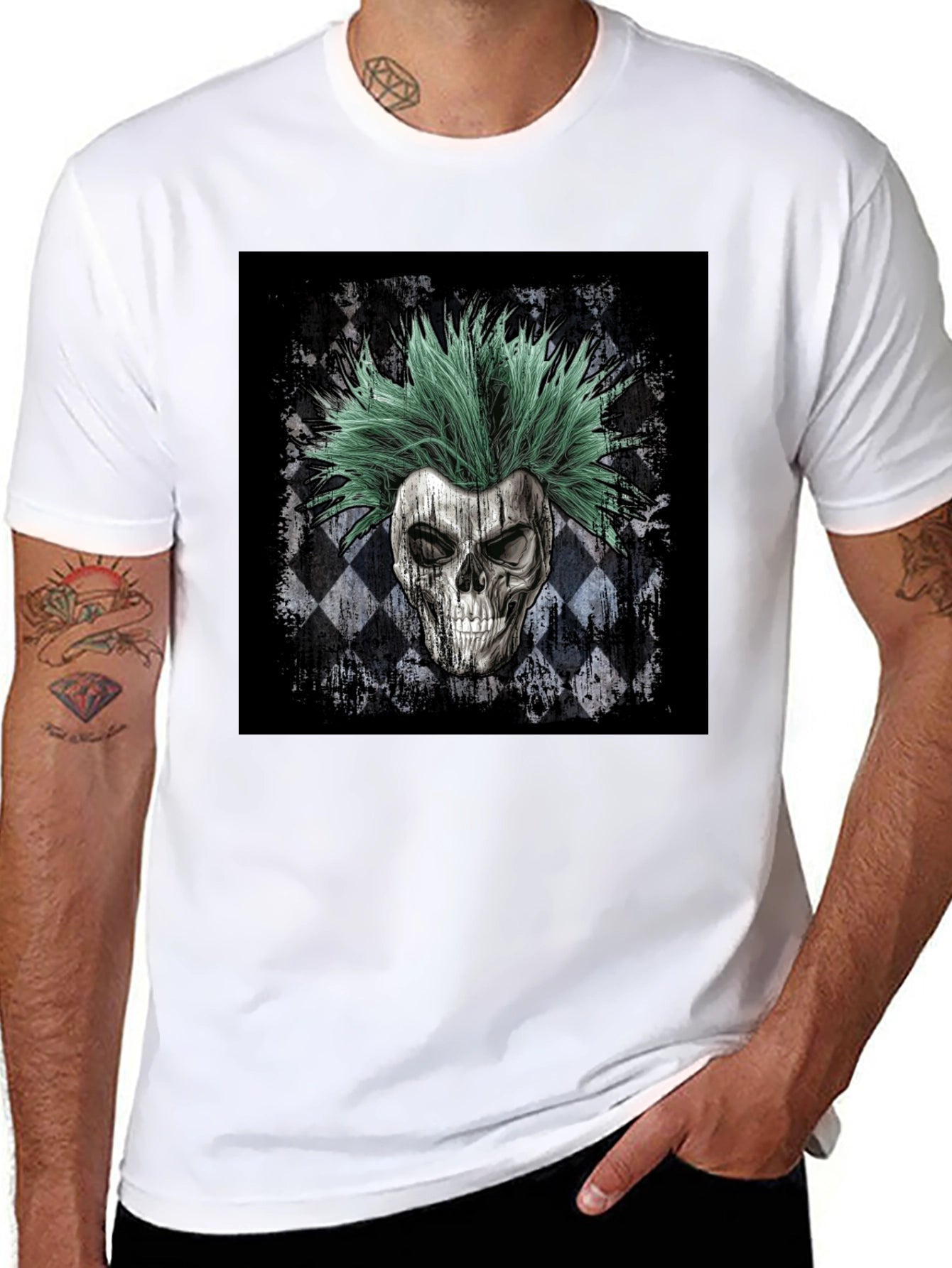 Skull Punk T-Shirt - Mens Black Graphic Tee