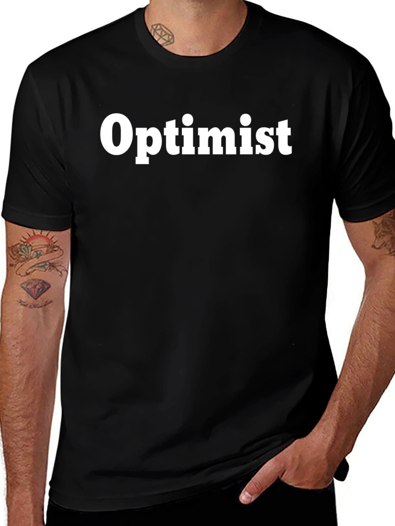 Optimist Graphic Tee - Black Casual T-Shirt