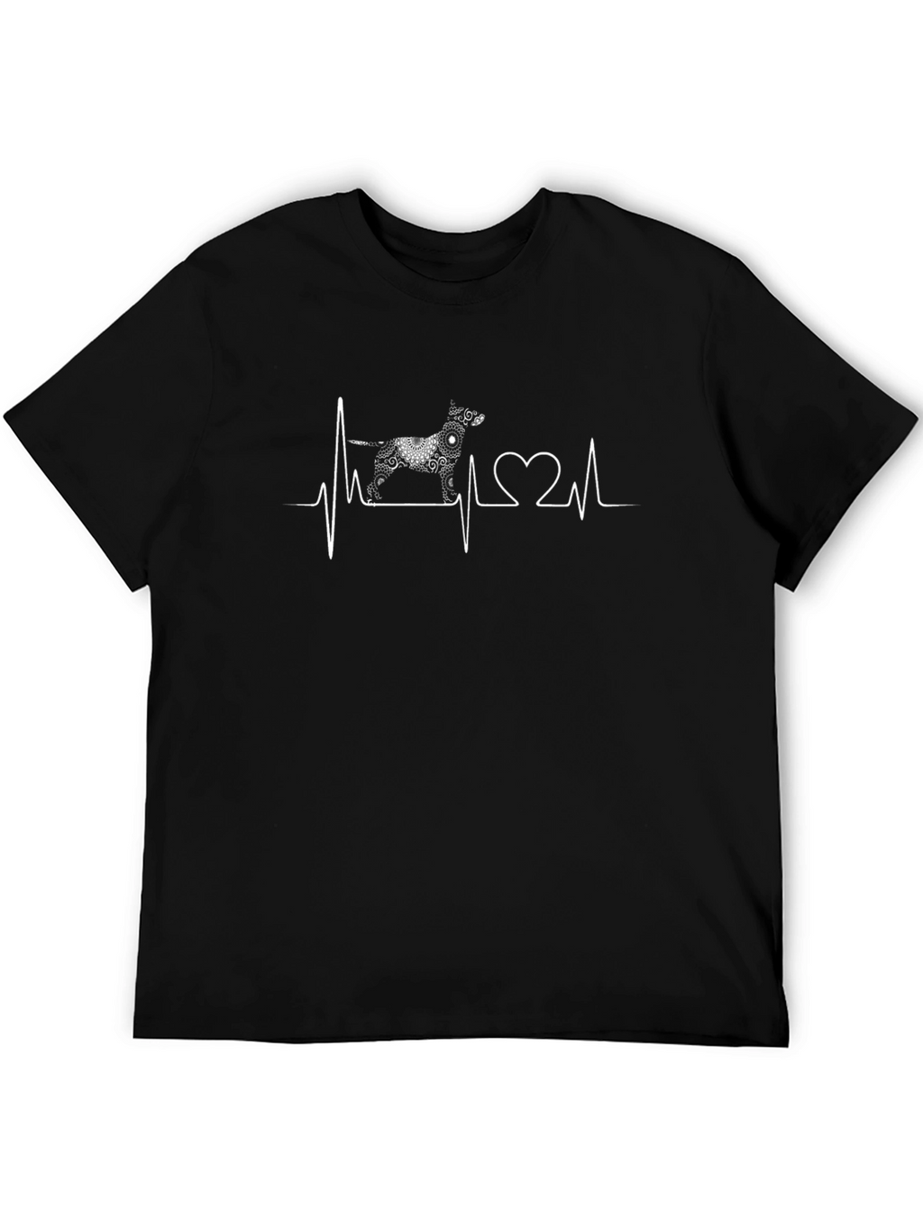 Dog Breed Heartbeat T-Shirt - Black