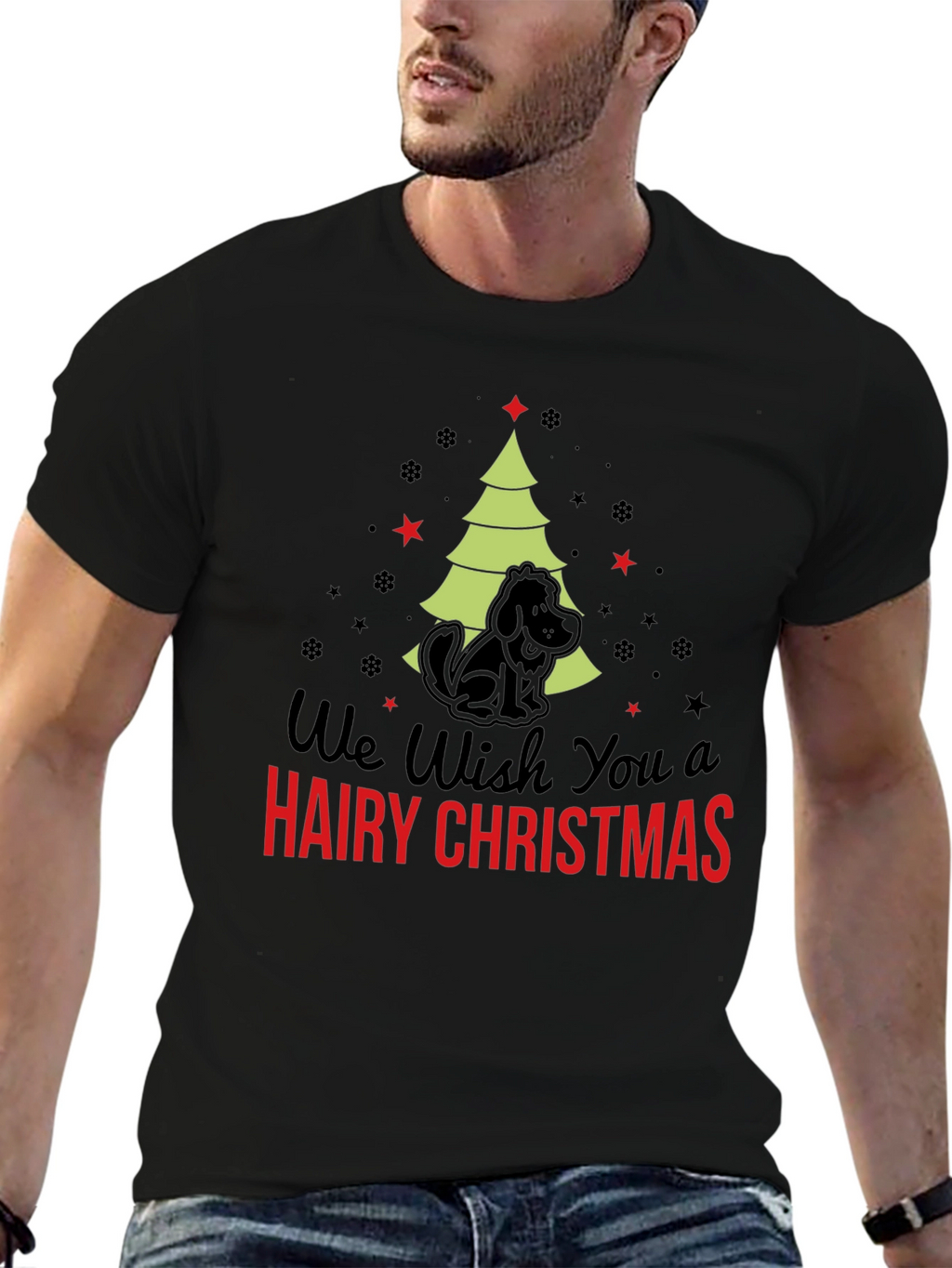 Hairy Christmas Dog T-Shirt