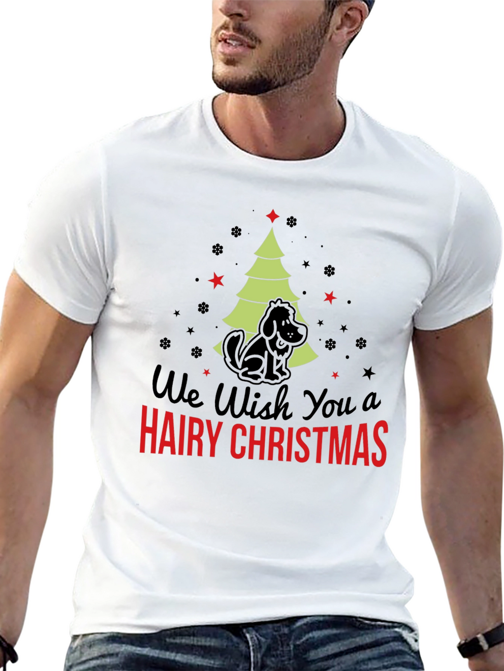 Hairy Christmas Dog T-Shirt