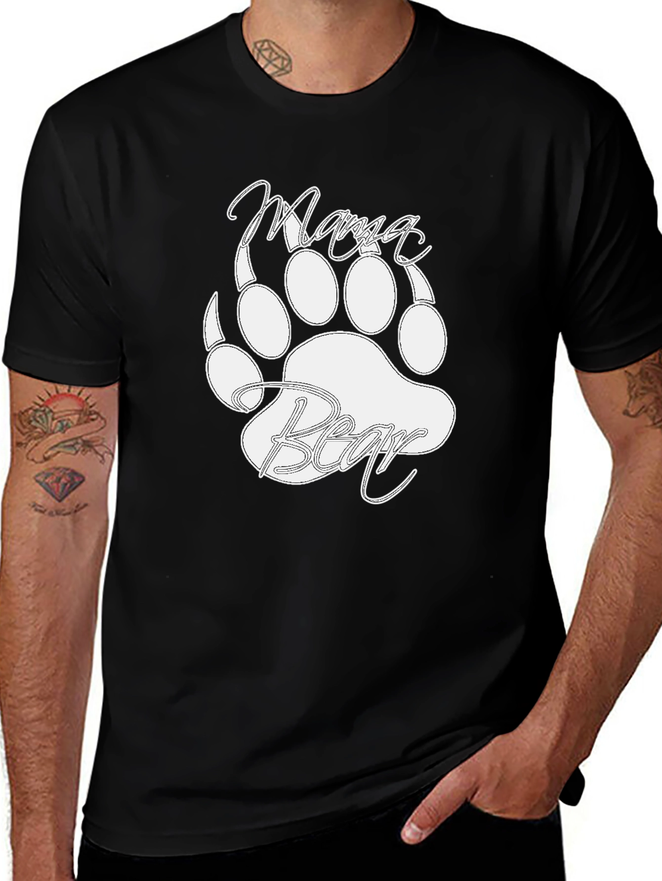 Mama Bear T-Shirt - Cute Bear Paw Design