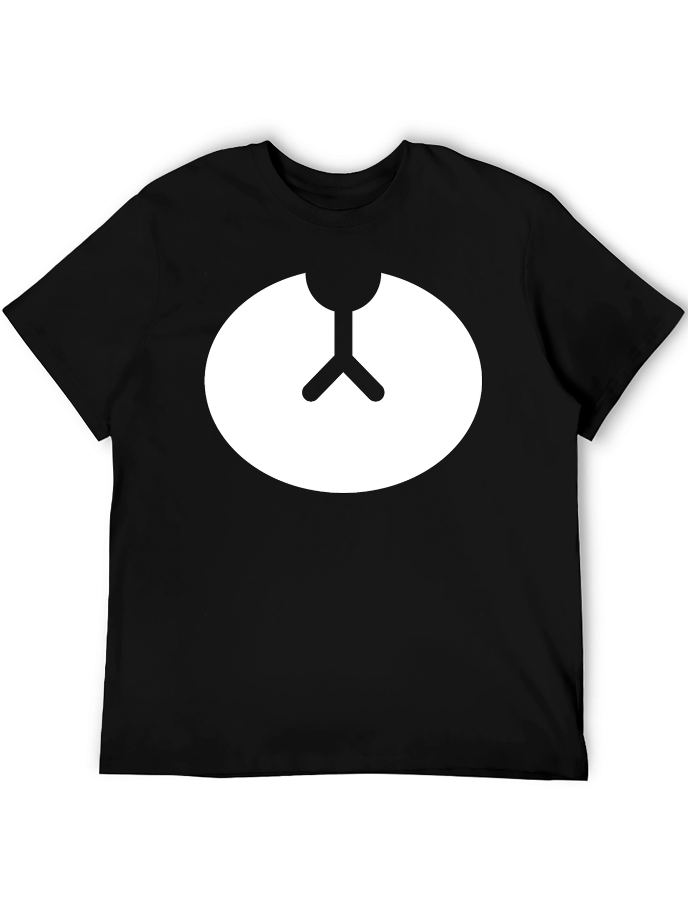 Minimalist Bear Symbol Black Crew Neck Tee