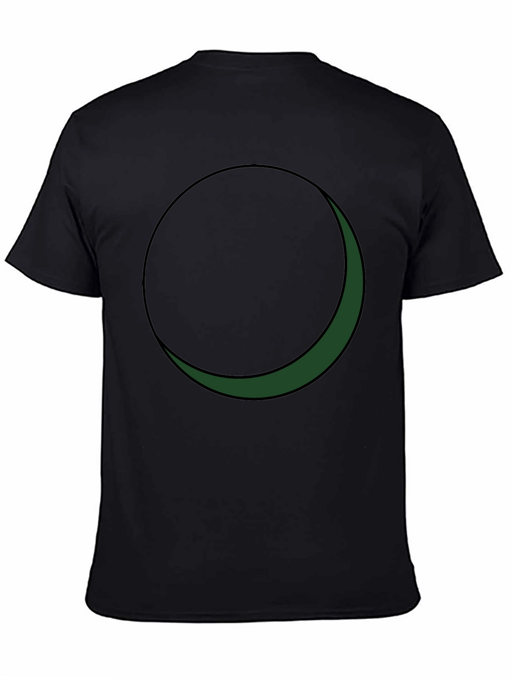 Minimalist Green Crescent Moon Graphic Tee