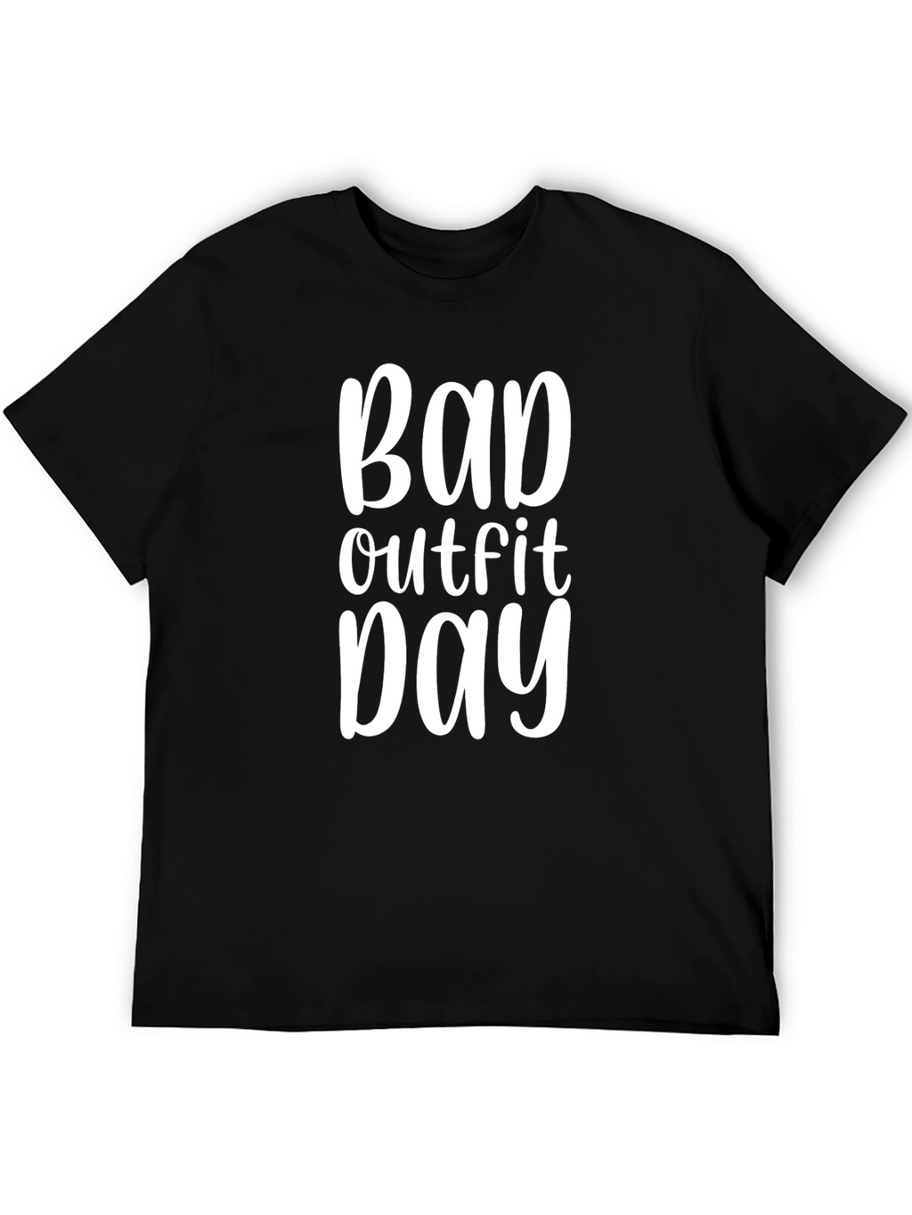 Bad Outfit Day Graphic Tee - Black Cotton T-Shirt