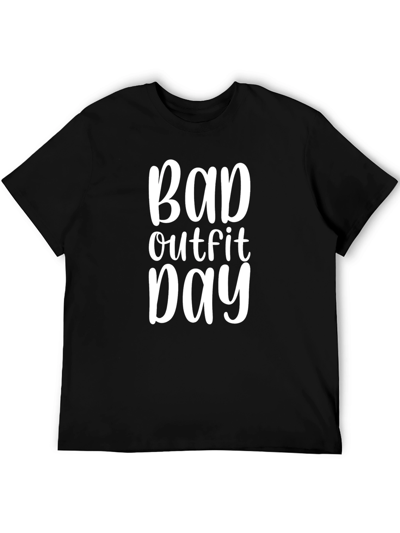 Bad Outfit Day Graphic Tee - Black Cotton T-Shirt