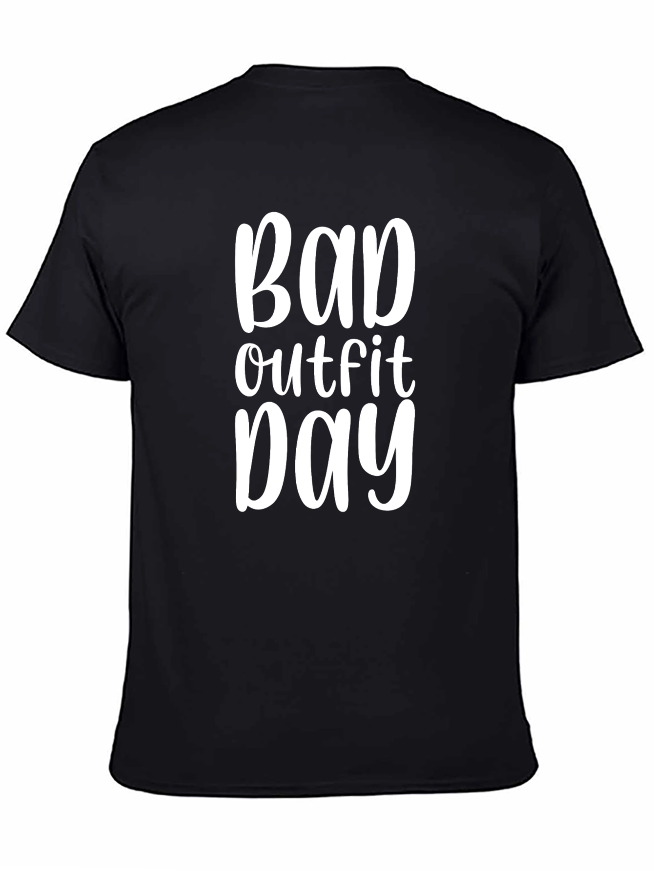 Bad Outfit Day Graphic Tee - Black Cotton T-Shirt