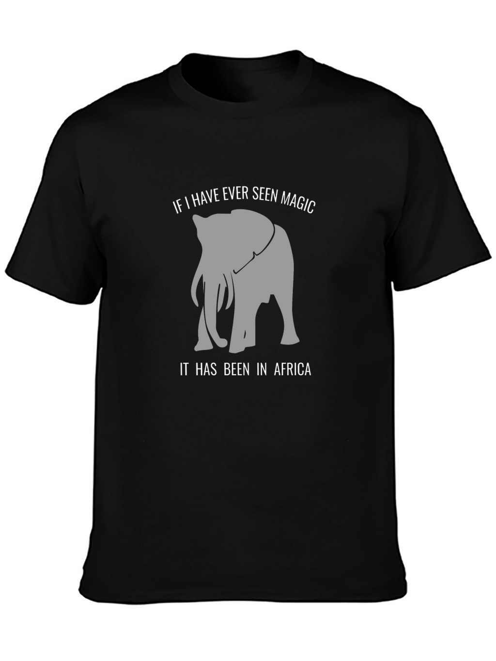 Elephant Africa Magic Graphic Tee - Black Cotton T-Shirt