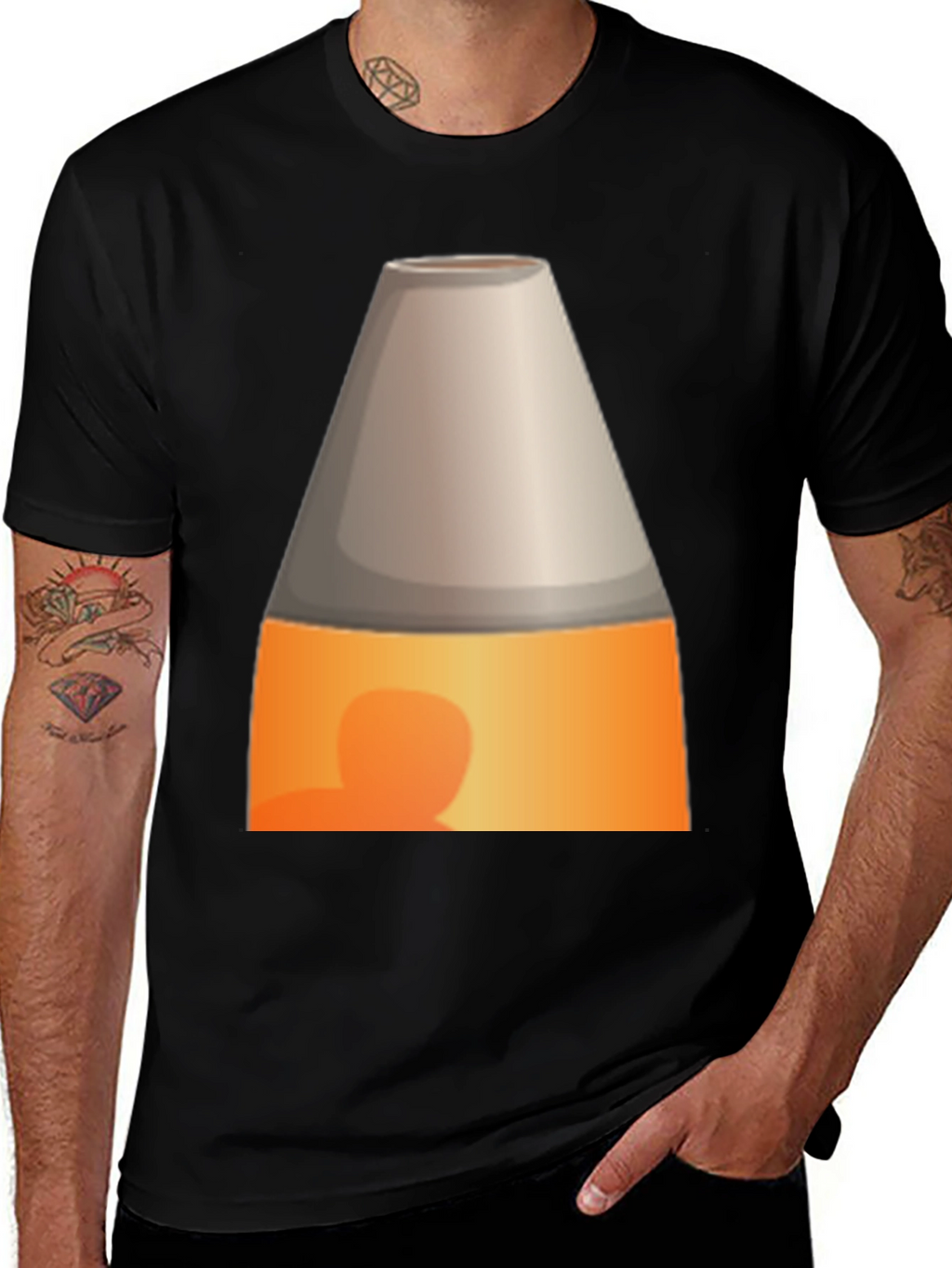 Novelty Lava Lamp Graphic Tee - Black Cotton