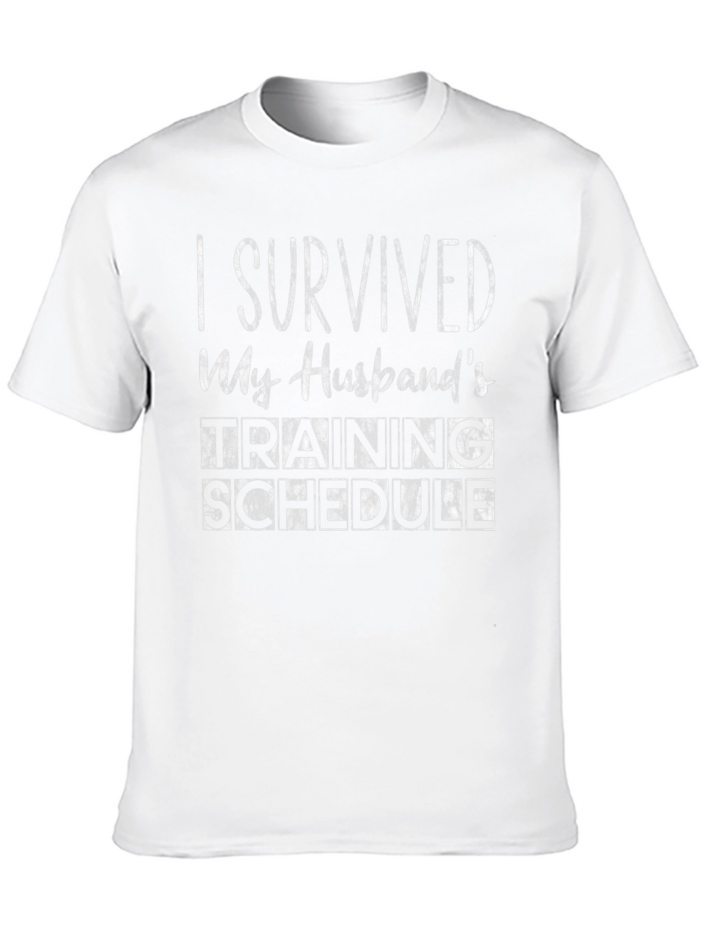 Humorous I Survived Husbands Training Black T-Shirt