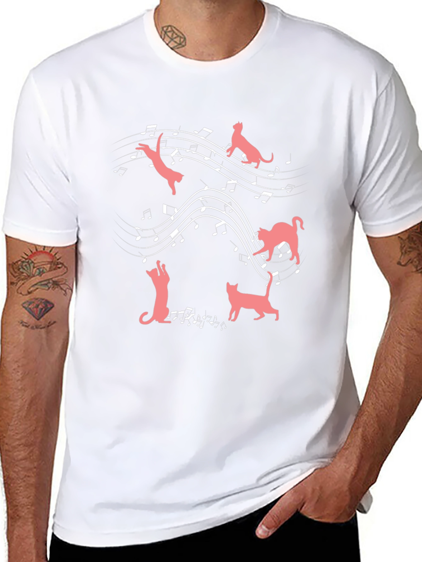 Cats & Music T-Shirt: Feline Harmony Tee