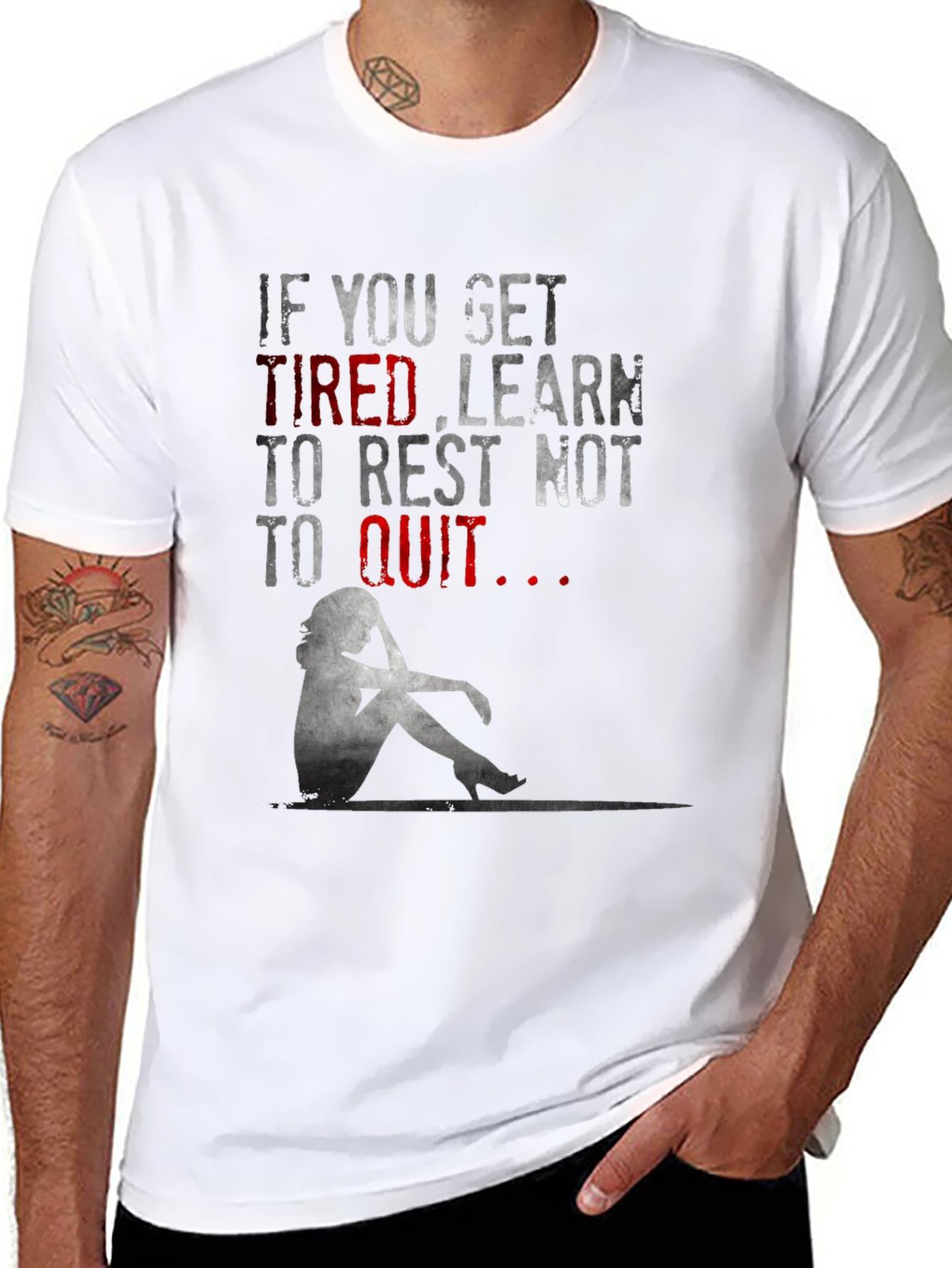 Motivational Graphic T-Shirt: Learn to Rest Not to Quit