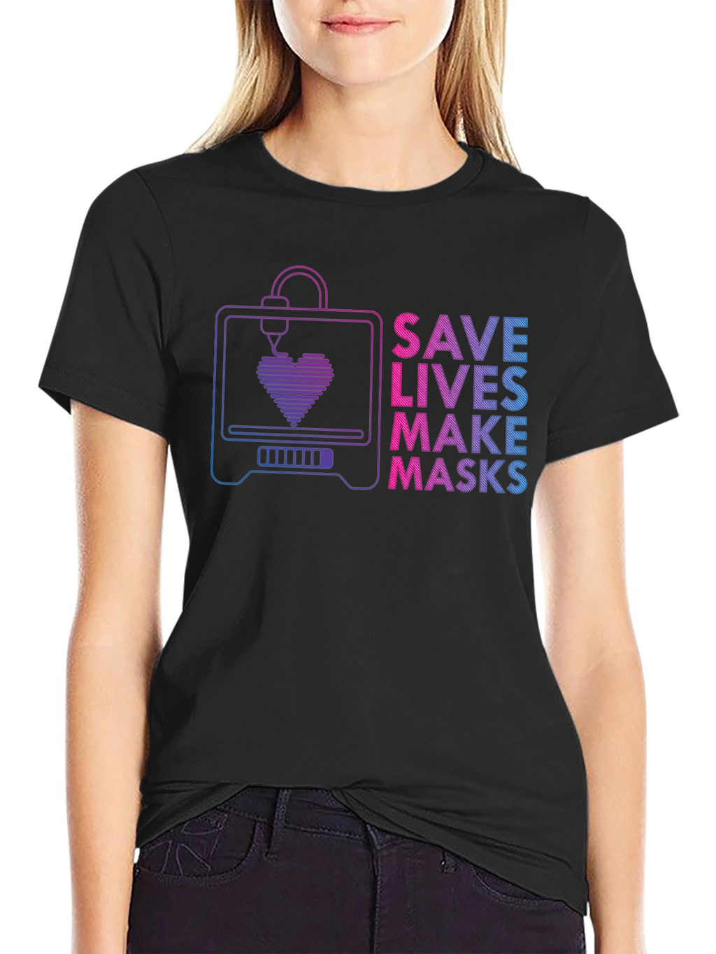 Save Lives Make Masks 3D Printer T-Shirt