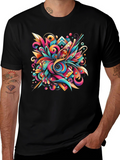 Psychedelic Abstract Art Black T-Shirt