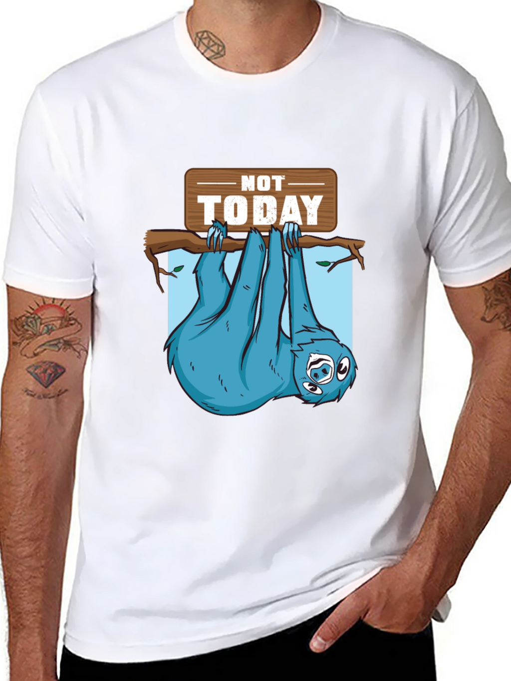Lazy Sloth T-Shirt - Not Today Graphic Tee